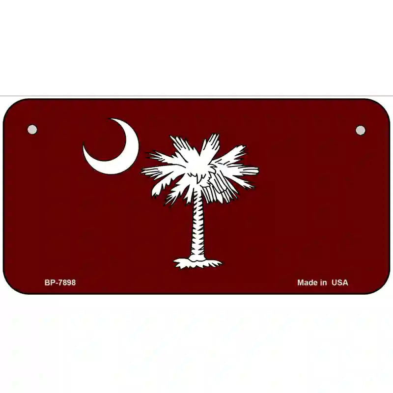 South Carolina Flag Burgundy Novelty Metal License Plate 6" x 3" (BP)