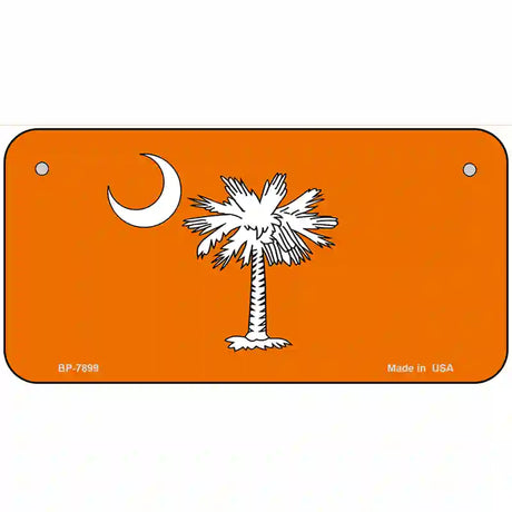 South Carolina Flag Orange Novelty Metal License Plate 6" x 3" (BP)