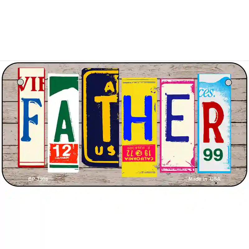 Father Wood License Plate Art Novelty Metal License Plate 6" x 3" (BP)