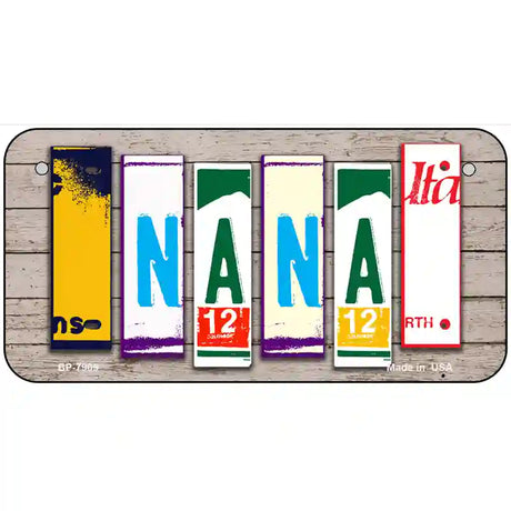 Nana Wood License Plate Art Novelty Metal License Plate 6" x 3" (BP)