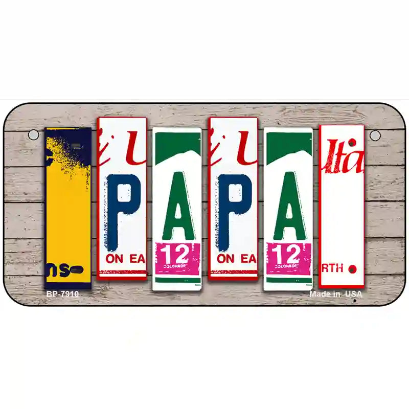 Papa Wood License Plate Art Novelty Metal License Plate 6" x 3" (BP)