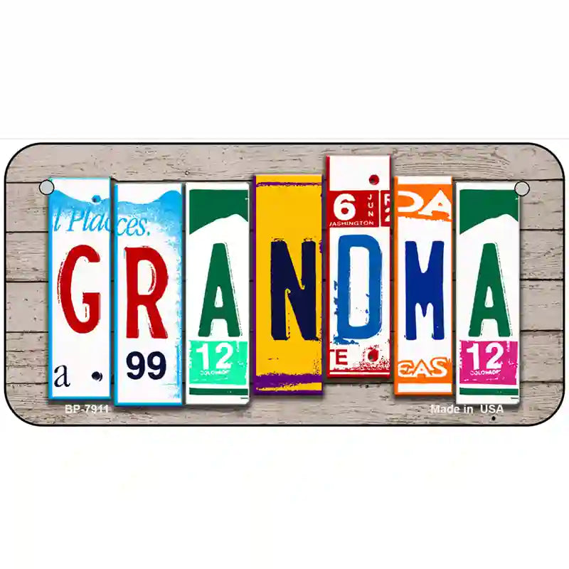 Grandma Wood License Plate Art Novelty Metal License Plate 6" x 3" (BP)