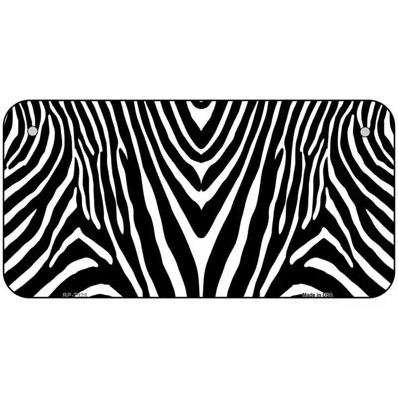 Zebra Metal Novelty License Plate 6" x 3" (BP)