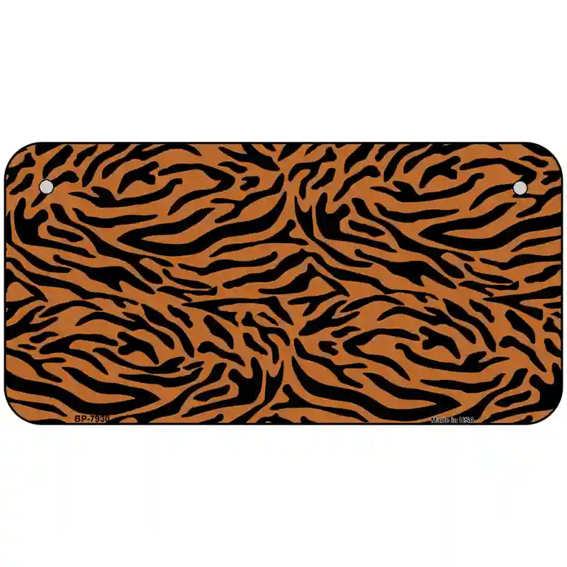 Tiger Pattern Metal Novelty License Plate 6" x 3" (BP)