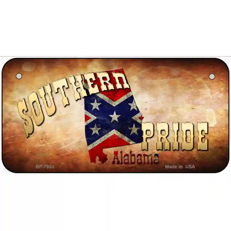 Southern Pride Alabama Novelty Metal License Plate 6" x 3" (BP)