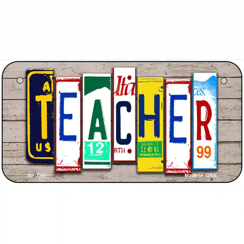 Teacher Wood License Plate Art Novelty Metal License Plate