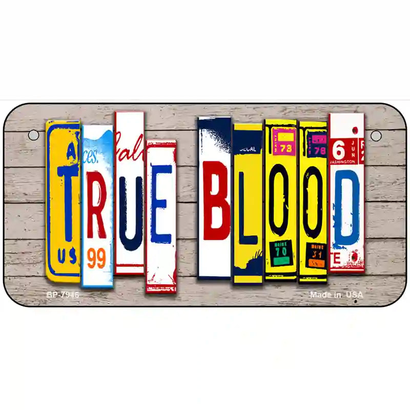 True Blood Wood License Plate Art Novelty Metal License Plate 6" x 3" (BP)