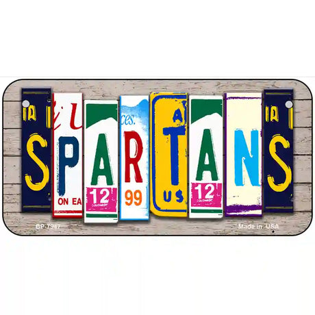 Spartans Wood License Plate Art Novelty Metal License Plate 6" x 3" (BP)