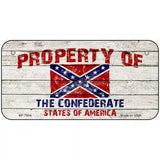 Property Of Confederate States Novelty Metal License Plate 6" x 3" (BP)