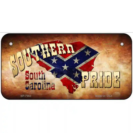 Southern Pride South Carolina Novelty Metal License Plate 6" x 3" (BP)