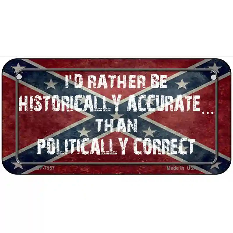 Historically Accurate Novelty Metal License Plate 6" x 3" (BP)