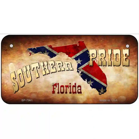 Southern Pride Florida Novelty Metal License Plate 6" x 3" (BP)