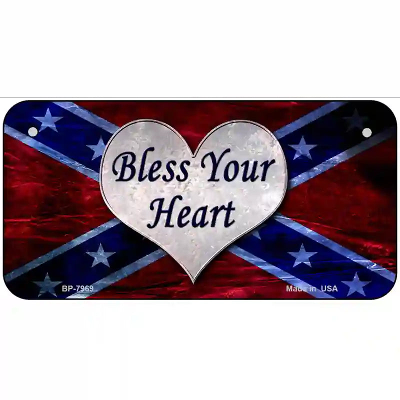 Bless Your Heart Novelty Metal License Plate 6" x 3" (BP)