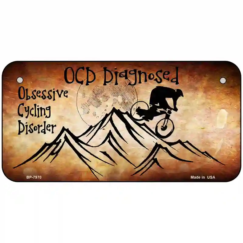 OCD Diagnosed Metal Novelty License Plate 6" x 3" (BP)