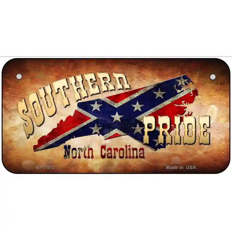 Southern Pride North Carolina Novelty Metal License Plate 6" x 3" (BP)