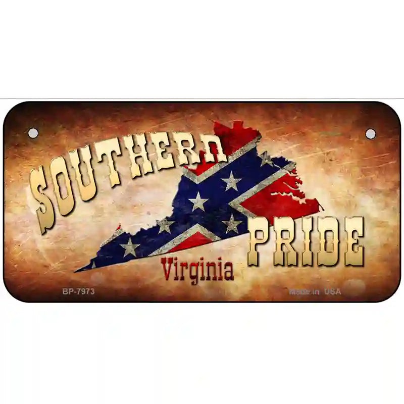 Southern Pride Virginia Novelty Metal License Plate 6" x 3" (BP)