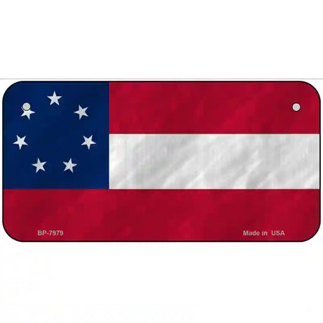 Confederate Flag First 7 Stars Novelty Metal License Plate 6" x 3" (BP)