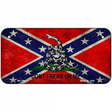 Confederate Dont Tread Novelty Metal License Plate 6" x 3" (BP)