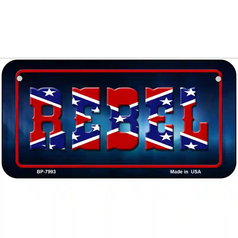 Rebel Novelty Metal License Plate 6" x 3" (BP)