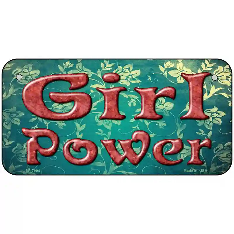 Girl Power Novelty Metal License Plate 6" x 3" (BP)