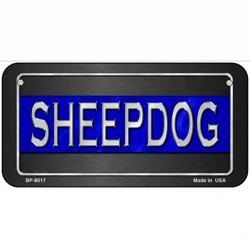 Sheepdog Thin Blue Line Novelty Metal License Plate 6" x 3" (BP)