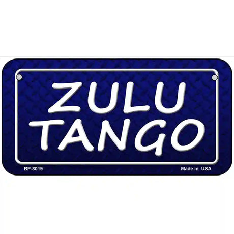 Zulu Tango Novelty Metal License Plate 6" x 3" (BP)