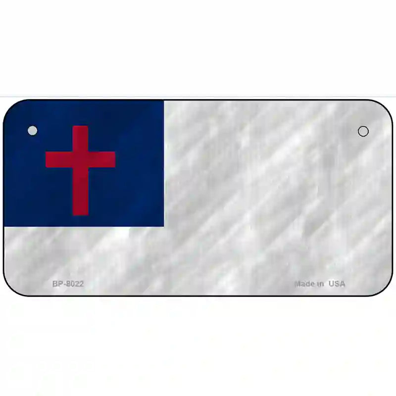 Christian Flag Novelty Metal License Plate 6" x 3" (BP)