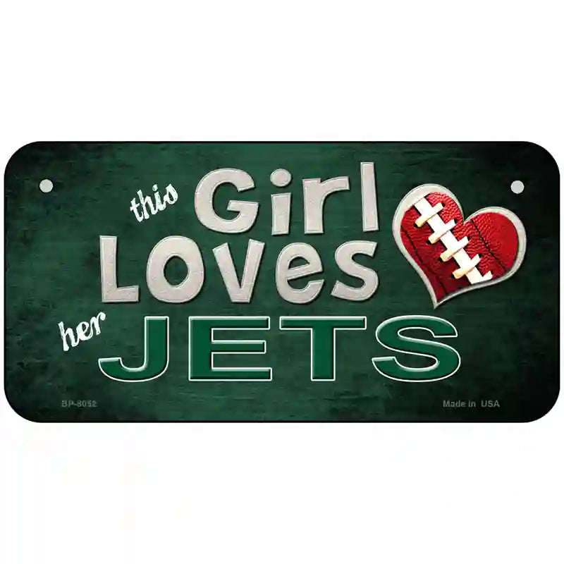 This Girl Loves Her Jets Novelty Metal License Plate 6" x 3" (BP)