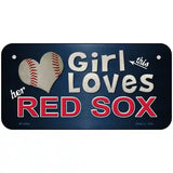 This Girl Loves Her Red Sox Novelty Metal License Plate 6" x 3" (BP)