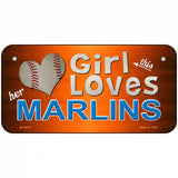 This Girl Loves Her Marlins Novelty Metal License Plate 6" x 3" (BP)