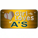 This Girl Loves Her Athletics Novelty Metal License Plate 6" x 3" (BP)