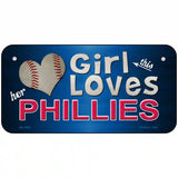 This Girl Loves Her Phillies Novelty Metal License Plate 6" x 3" (BP)