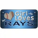 This Girl Loves Her Rays Novelty Metal License Plate 6" x 3" (BP)