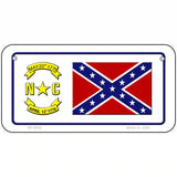 Confederate Flag North Carolina Novelty Metal License Plate 6" x 3" (BP)