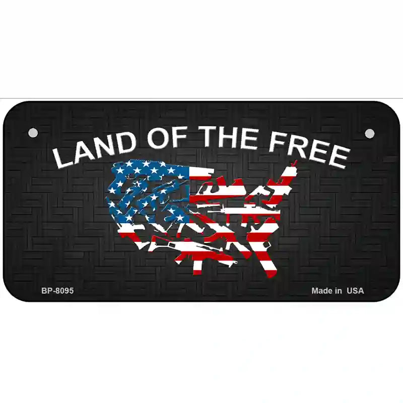 Land Of The Free Novelty Metal License Plate 6" x 3" (BP)