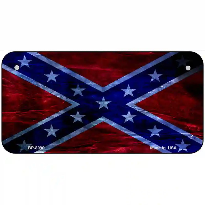 Confederate Flag Foiled Novelty Metal License Plate 6" x 3" (BP)