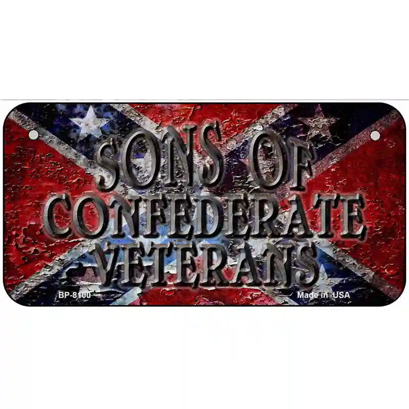 Sons Of Confederate Veterans Novelty Metal License Plate 6" x 3" (BP)