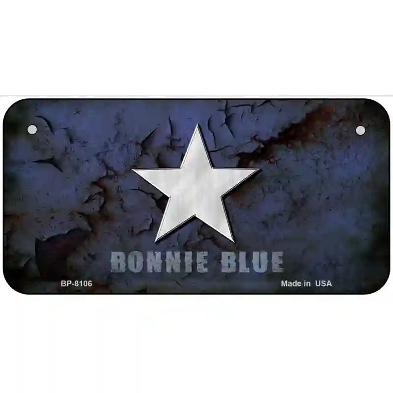 Bonnie Blue Star Novelty Metal License Plate 6" x 3" (BP)