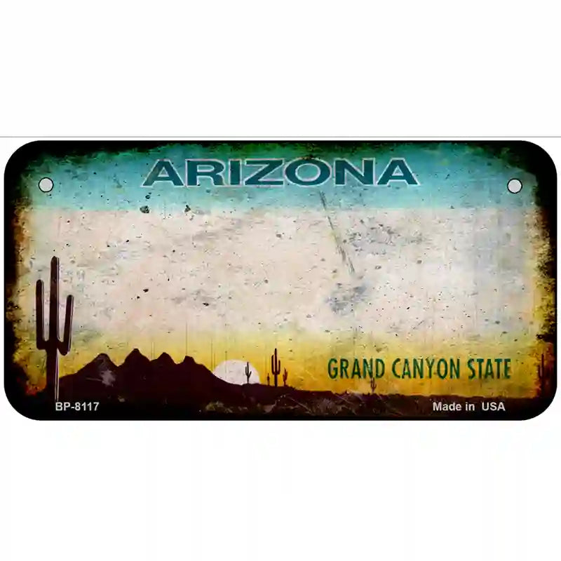 Arizona State Rusty Novelty Metal License Plate 6" x 3" (BP)