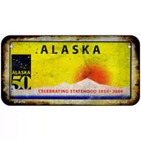 Alaska State Rusty Novelty Metal License Plate 6" x 3" (BP)