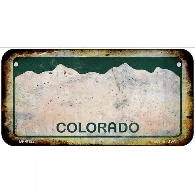 Colorado State Rusty Novelty Metal License Plate 6" x 3" (BP)