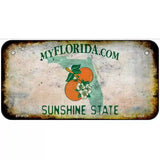 Florida State Rusty Novelty Metal License Plate 6" x 3" (BP)