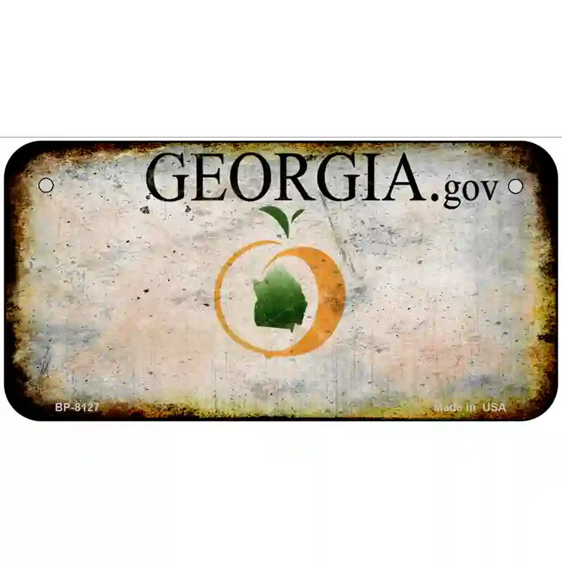 Georgia State Rusty Novelty Metal License Plate 6" x 3" (BP)