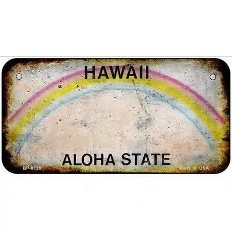 Hawaii State Rusty Novelty Metal License Plate 6" x 3" (BP)