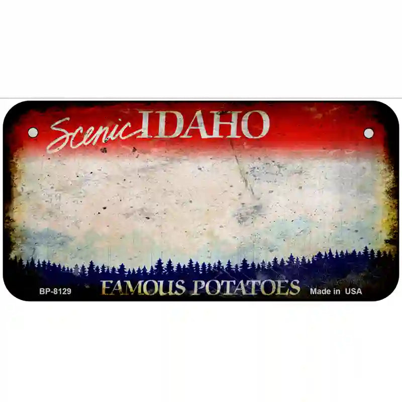 Idaho State Rusty Novelty Metal License Plate 6" x 3" (BP)