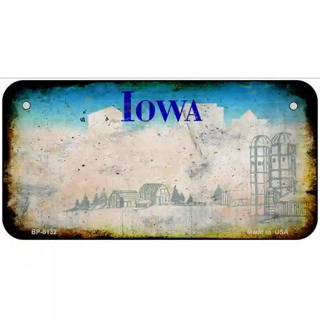 Iowa State Rusty Novelty Metal License Plate 6" x 3" (BP)