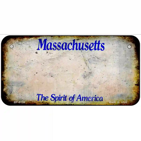 Massachusetts State Rusty Novelty Metal License Plate 6" x 3" (BP)