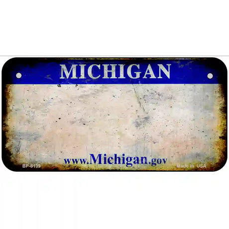 Michigan State Rusty Novelty Metal License Plate 6" x 3" (BP)