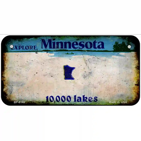 Minnesota State Rusty Novelty Metal License Plate 6" x 3" (BP)