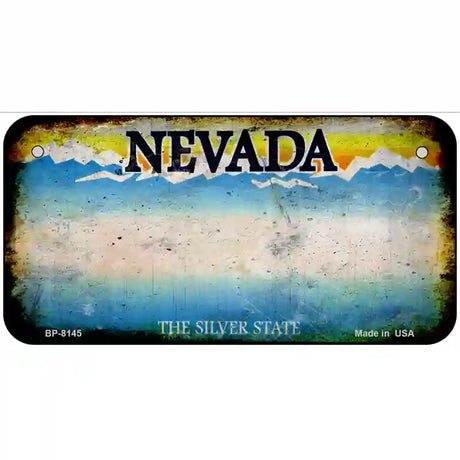 Nevada State Rusty Novelty Metal License Plate 6" x 3" (BP)